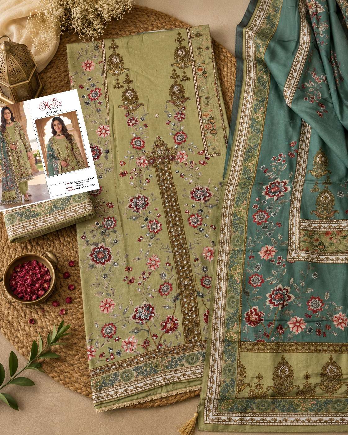MOTIFZ 5431 BOUTIQUE VISCOSE MASLIN KHATLI WORK LADIES DRESS WHOLESALER SHOP